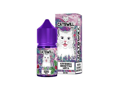 Жидкость CatsWill - Клубника, виноград мята. 2% 30 мл. Жидкость CatsWill - Клубника, виноград мята. 2% 30 мл.