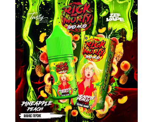 Жидкость Rick & Morty BAD ACID Ананас персик, 30 мл. Жидкость Rick & Morty BAD ACID Ананас персик, 30 мл.