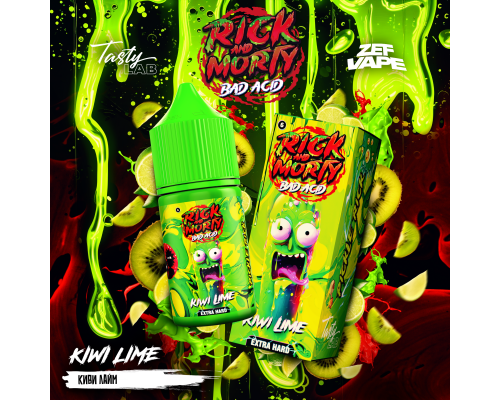 Жидкость Rick & Morty BAD ACID Киви лайм, 30 мл. Жидкость Rick & Morty BAD ACID Киви лайм, 30 мл.
