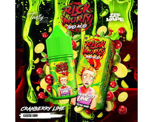 Жидкость Rick & Morty BAD ACID Клюква лайм, 30 мл. Жидкость Rick & Morty BAD ACID Клюква лайм, 30 мл.