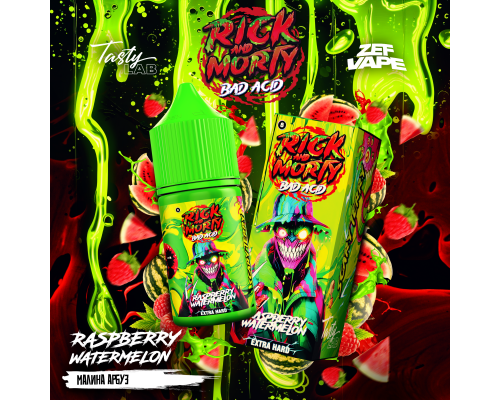Жидкость Rick & Morty BAD ACID Малина арбуз, 30 мл. Жидкость Rick & Morty BAD ACID Малина арбуз, 30 мл.