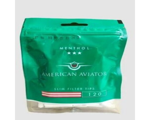 Фильтры AMERICAN AVIATOR Slim 6/15мм  Menthol (120)