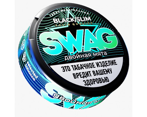Жевательный табак Swag black slim - Дабл минт Жевательный табак Swag black slim - Дабл минт