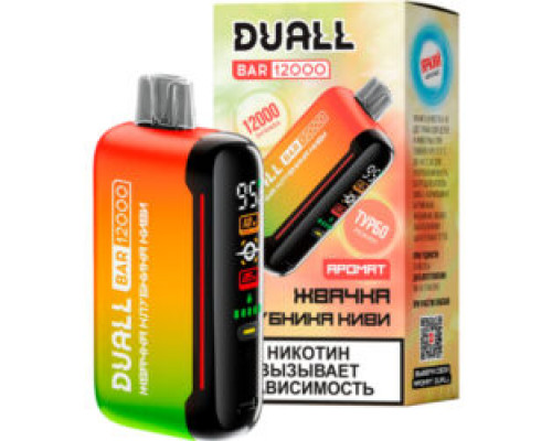 Одноразовая ЭС Duall Bar 12000 - Жвачка, клубника и киви