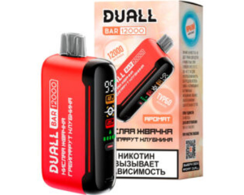 Одноразовая ЭС Duall Bar 12000 - Кислая жвачка, грейпфрут и клубника