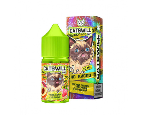 Жидкость CatsWill - Кислые дольки с персиком и клубникой 2% 30 мл. Жидкость CatsWill - Кислые дольки с персиком и клубникой 2% 30 мл.