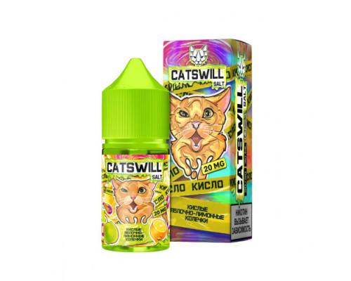 Жидкость CatsWill - Кислые яблочно-лимонные колечки 2% 30 мл. Жидкость CatsWill - Кислые яблочно-лимонные колечки 2% 30 мл.