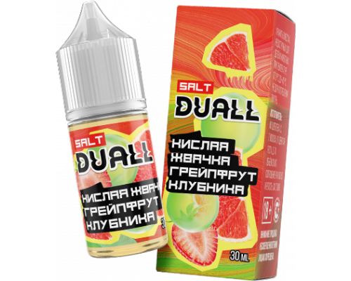 Жидкость DUALL Salt HARD Кислая жвачка, грейпфрут, клубника, 30 мл