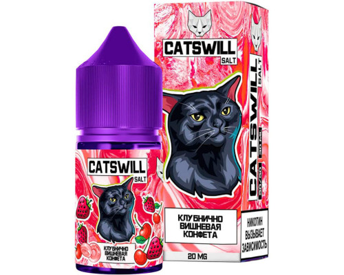 Жидкость CatsWill - Клубнично вишневая конфета. 2% 30 мл. Жидкость CatsWill - Клубнично вишневая конфета. 2% 30 мл.