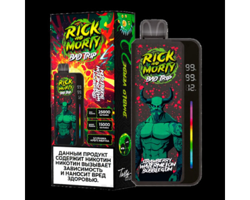 Одноразовая ЭС Rick and Morti Bad Trip - Strawberry watermelon buble gum (25.000)